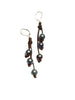 Midnight Cascade Leather and Pearl Earrings