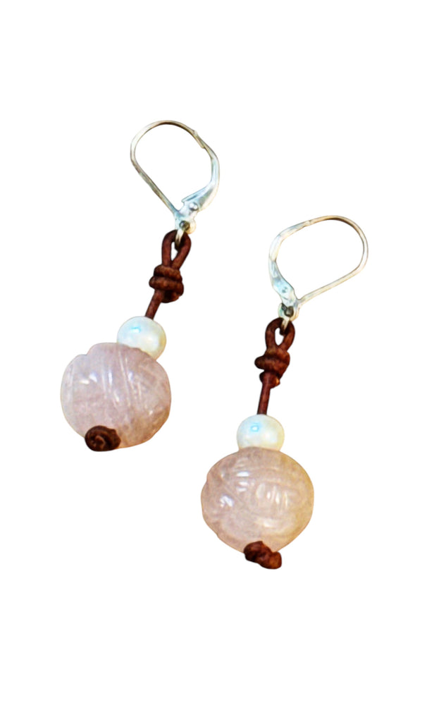 Rose quartz Glow Earrings | Allison Craft Designs