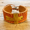 Golden Cross Leather Cuff